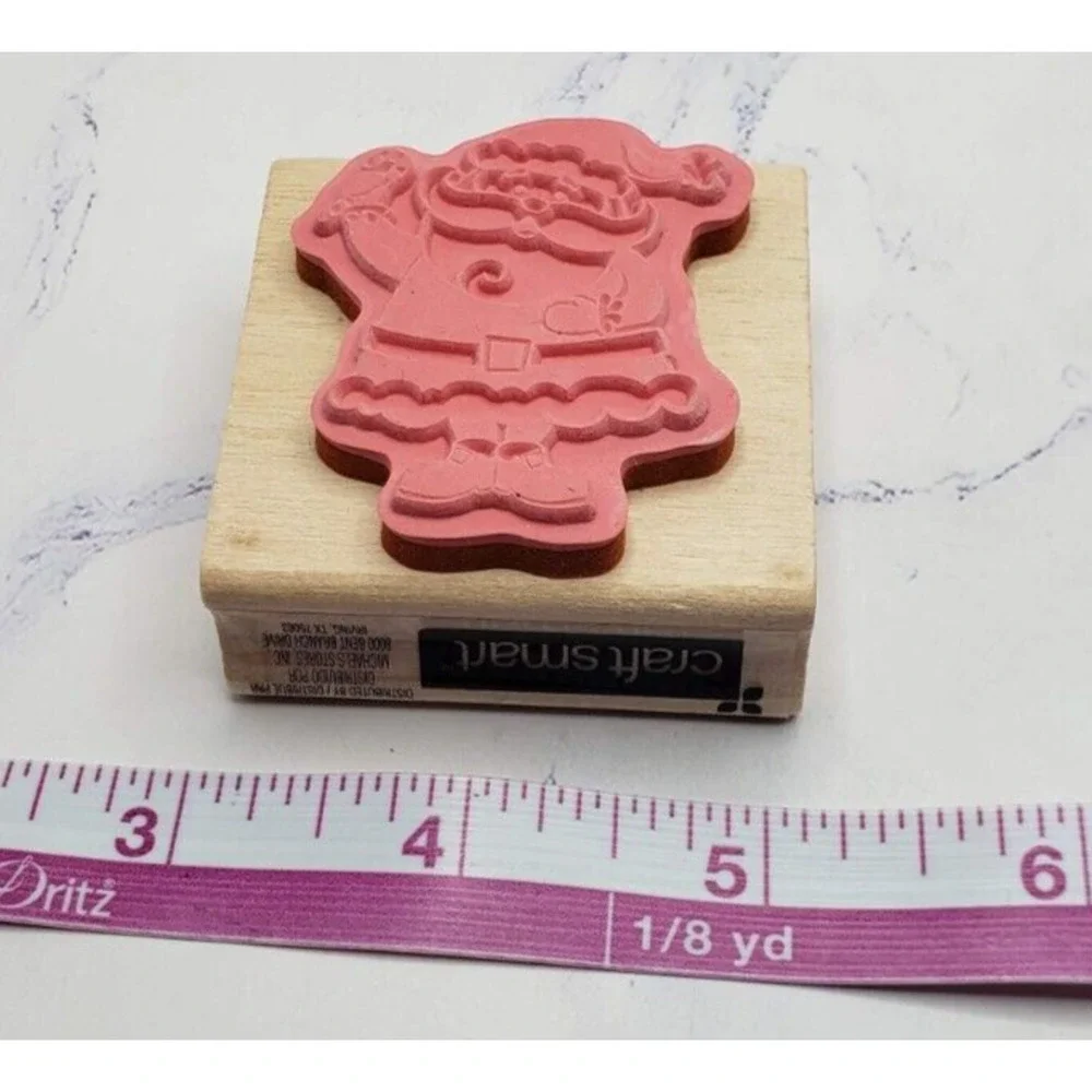 Santa Claus Candy Cane Winter Christmas Holiday Design Craft Smart Rubber Stamp